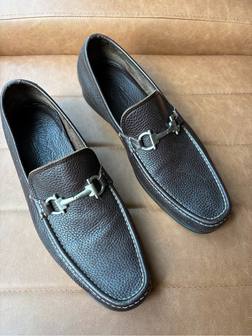 Salvatore Ferragamo Grandioso Gancini Bit Leather Loafers